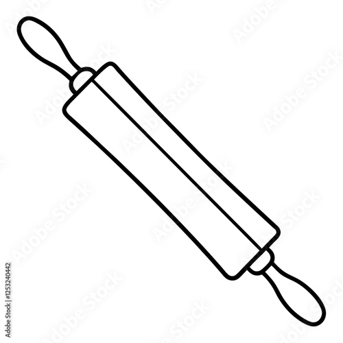 Simple Rolling Pin Outline Vector