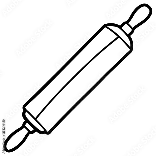 Simple Rolling Pin Outline Vector