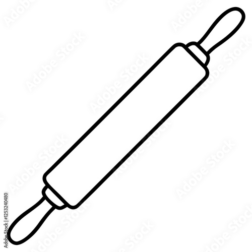 Simple Rolling Pin Outline Vector