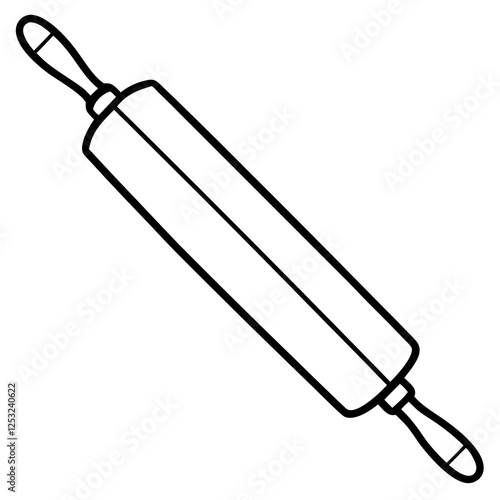 Simple Rolling Pin Outline Vector