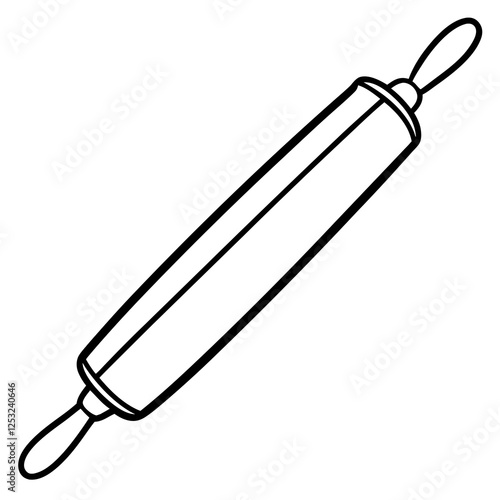 Simple Rolling Pin Outline Vector