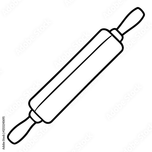 Simple Rolling Pin Outline Vector