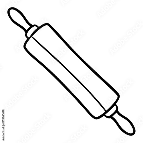Simple Rolling Pin Outline Vector