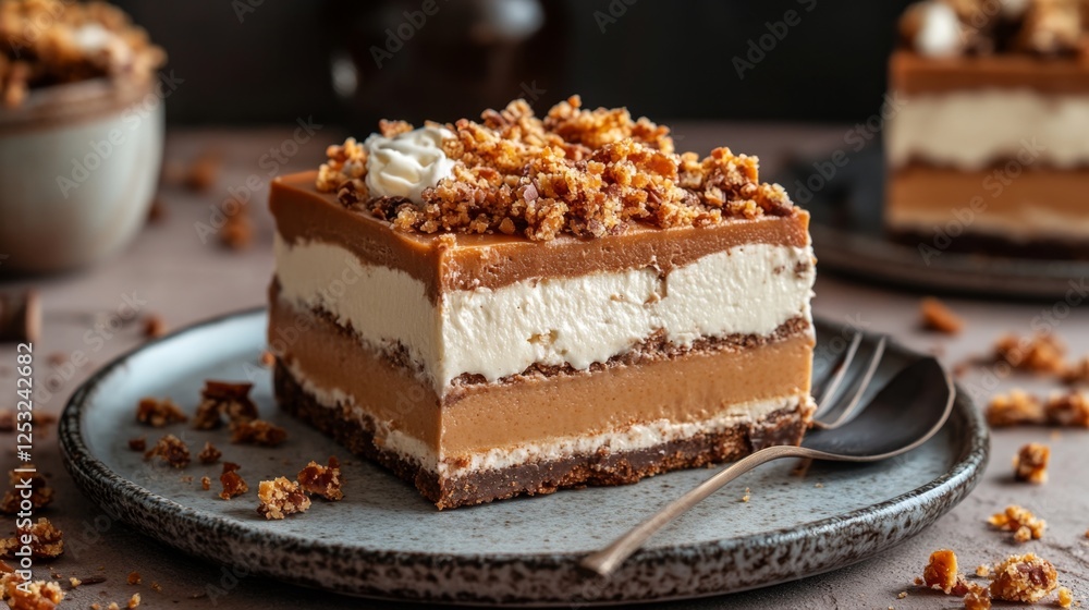 Decadent Crunchy Caramel Mousse Dessert with Layers and Texture Decadent Crunchy Caramel Mousse Dessert with Layers and Texture