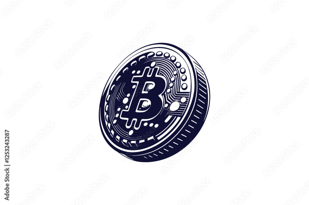 crypto currency icon vector art illustration on white background crypto currency icon vector art illustration on white background