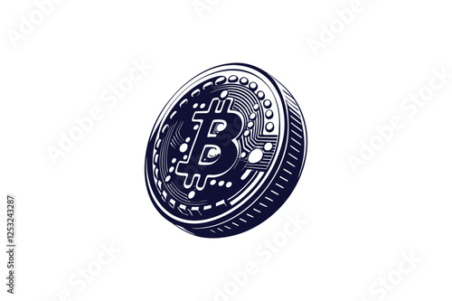 crypto currency icon vector art illustration on white background