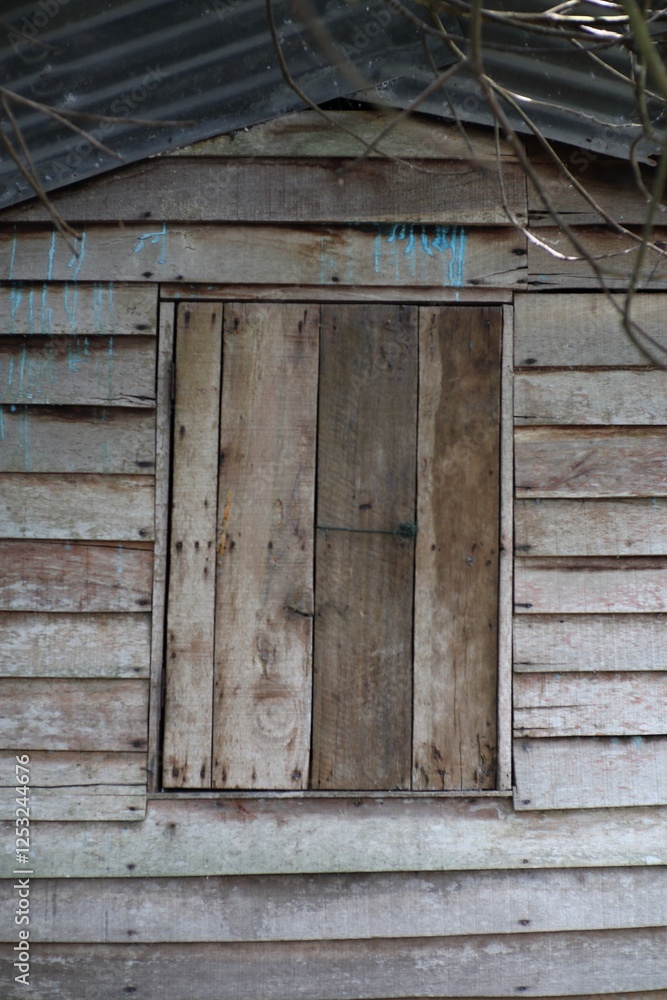 Rustic Wooden Shed Detail with Weathered Texture and Paint Drips Backdrop Rustic Wooden Shed Detail with Weathered Texture and Paint Drips Backdrop