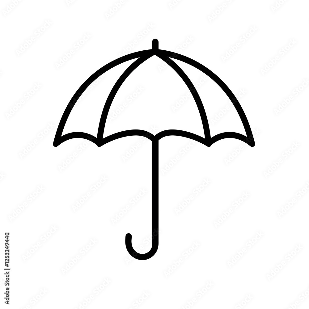 Simple umbrella decal illustration with linear rain protection modern minimalist design weather accessory vinyl wall sticker professional vector artwork Simple umbrella decal illustration with linear rain protection modern minimalist design weather accessory vinyl wall sticker professional vector artwork
