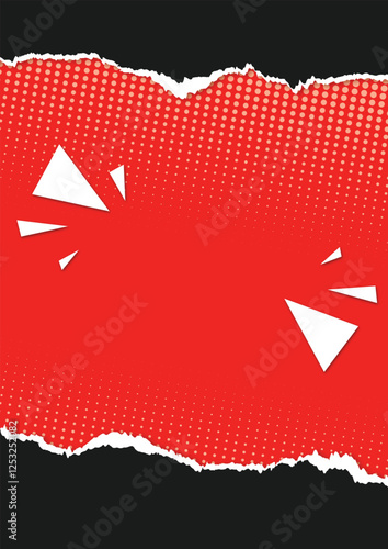 Red abstract background papper style