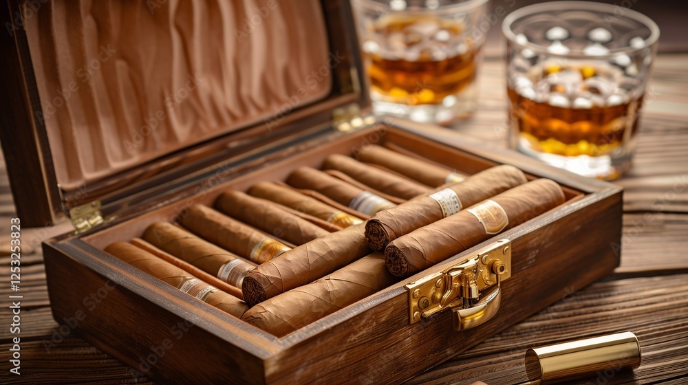 Box with cuban cigars Box with cuban cigars