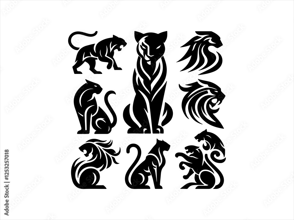 Fototapeta premium panther logo set design