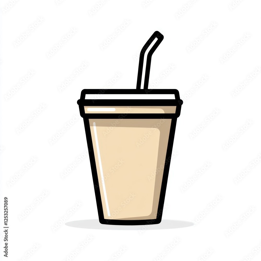 Simple Illustration of a Disposable Beverage Cup Simple Illustration of a Disposable Beverage Cup