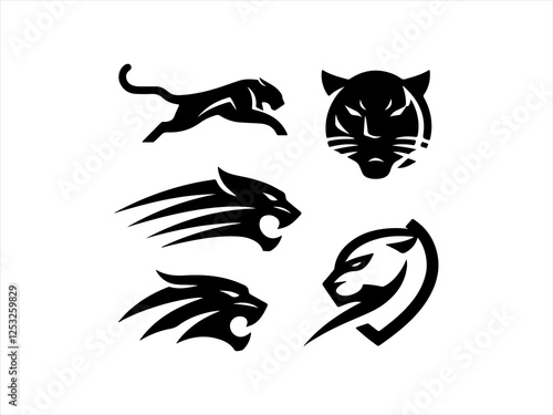 panther logo set design