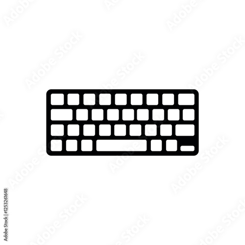 Minimalist Keyboard Icon – Simple Black and White Computer Symbol for UI & Tech Designs