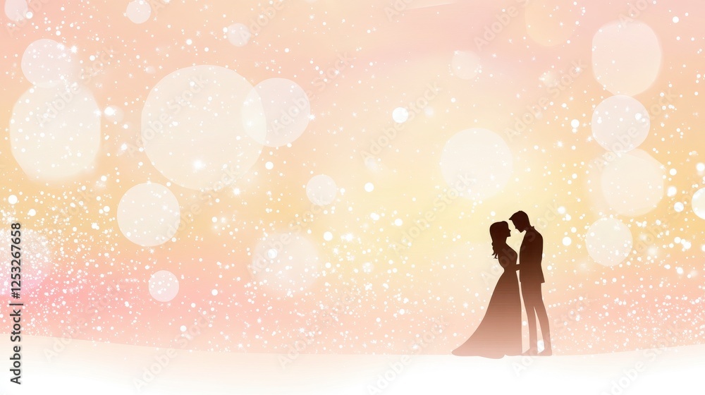 Valentine's Day, card, romantic realism, pink, purple, white, gold, symmetry, couple silhouette, heart - shaped pattern, lace decoration, dreamy feel, romantic love, sweet emotion, holiday greeting, r Valentine's Day, card, romantic realism, pink, purple, white, gold, symmetry, couple silhouette, heart - shaped pattern, lace decoration, dreamy feel, romantic love, sweet emotion, holiday greeting, r