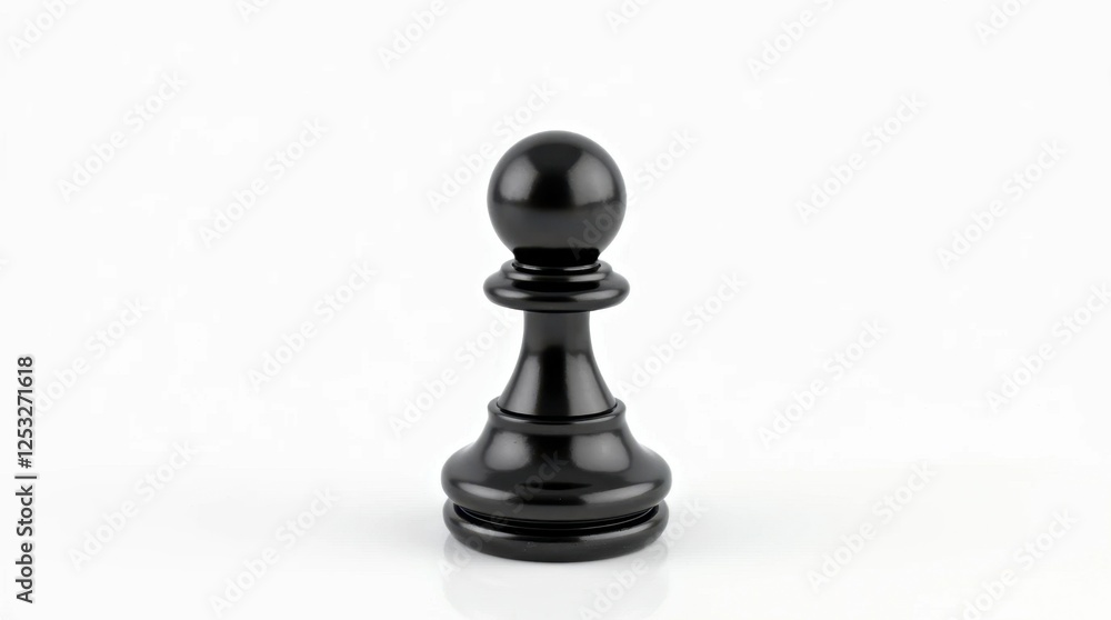 Isolated Black Chess Pawn on White Background Isolated Black Chess Pawn on White Background
