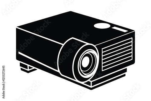 Silhouette of a projector vector art illustration3.eps