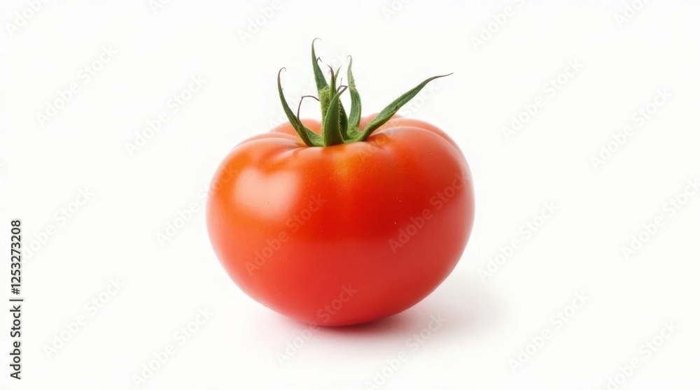 Single Fresh Cherry Tomato Isolated on White Background Single Fresh Cherry Tomato Isolated on White Background