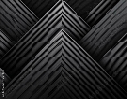 3d techno abstract black background of lines and stripes geometric shape banner