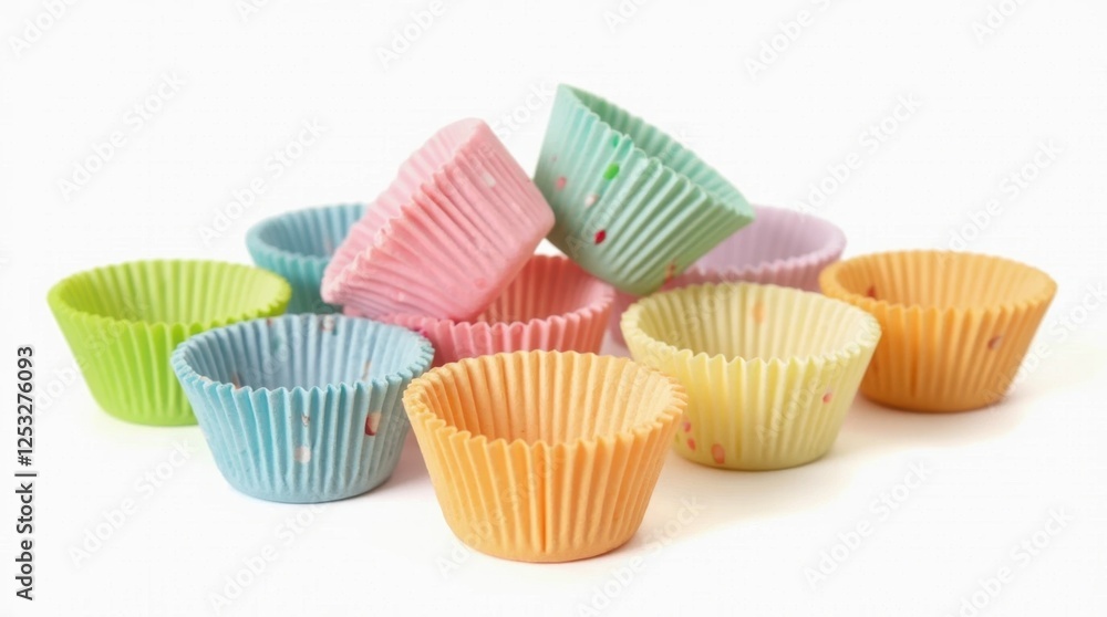 Colorful Cupcake Liners Isolated on White Background Colorful Cupcake Liners Isolated on White Background