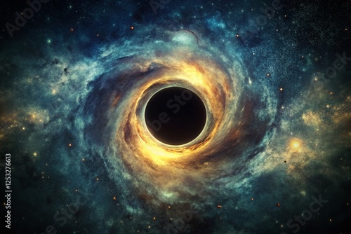 Obraz na płótnie Vintage Black Hole Design History Project: White Space on Black Background Stock Photo w salonie