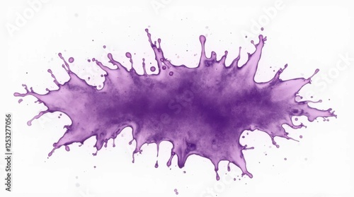 Abstract Purple Paint Splash on White Background