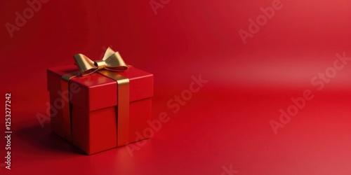 Wallpaper Mural A Red Gift Box with a Gold Ribbon, Ready for a Special Occasion Torontodigital.ca