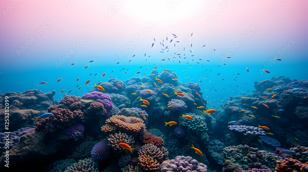 Fototapeta premium Vibrant Coral Reef Scene