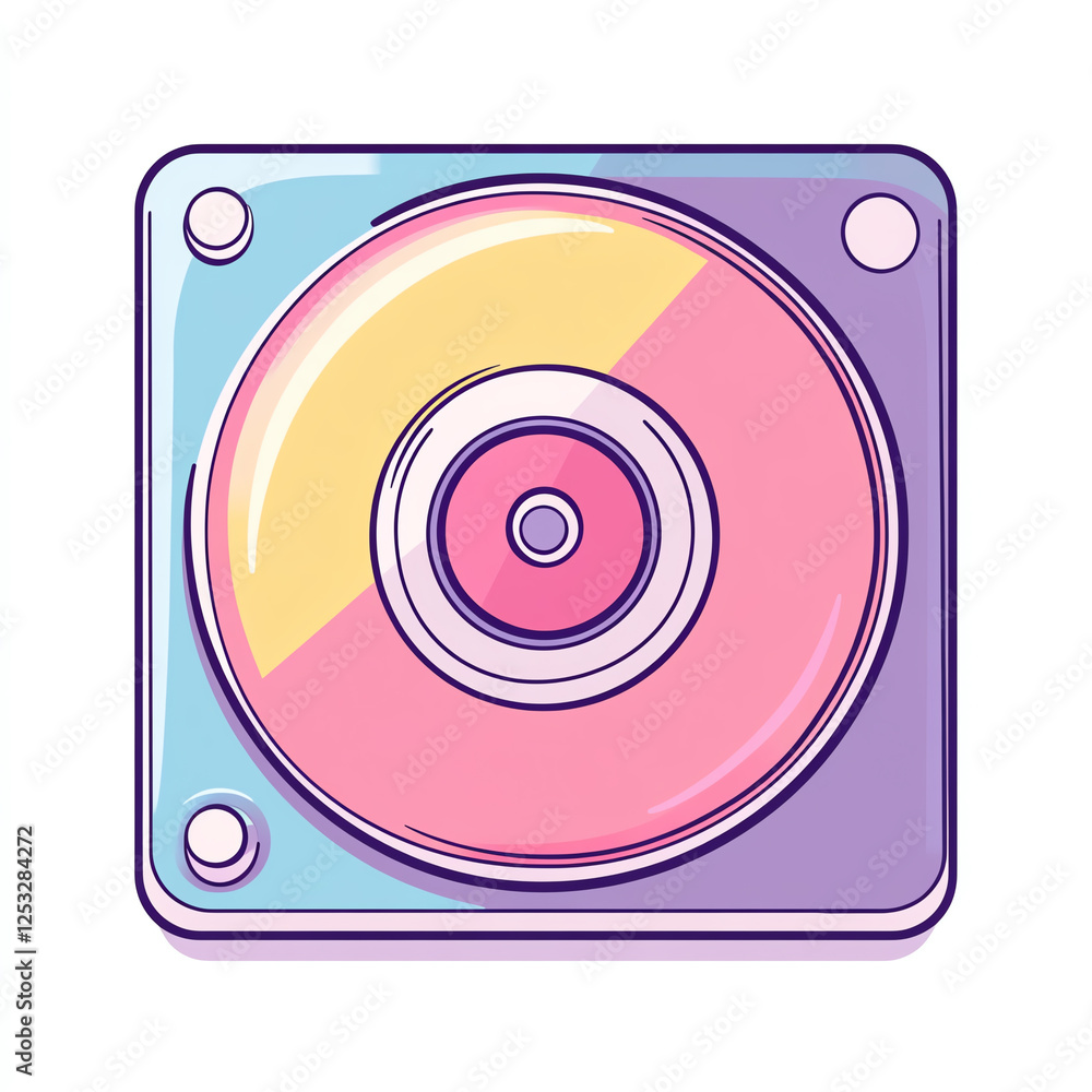 An artistic illustration of a vinyl record, featuring soft pastel colors and nostalgic vibes. Perfect for music-themed projects, vintage aesthetics, or creative design elements. An artistic illustration of a vinyl record, featuring soft pastel colors and nostalgic vibes. Perfect for music-themed projects, vintage aesthetics, or creative design elements.