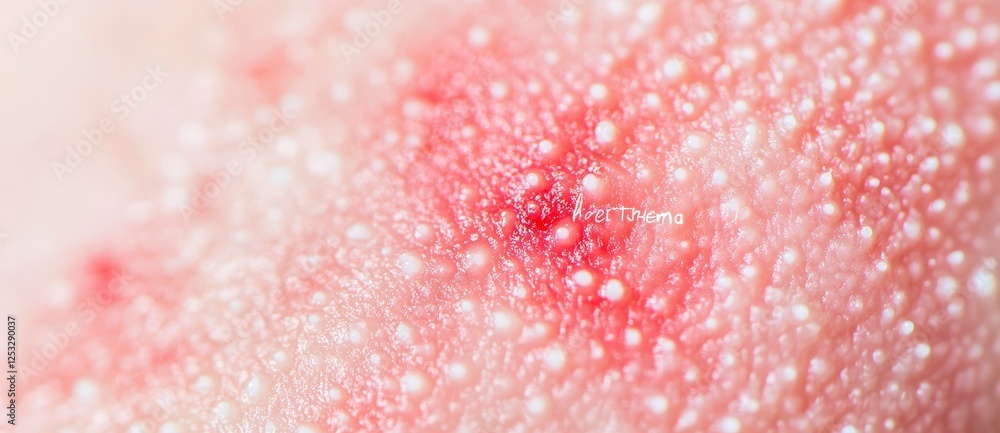 Fototapeta premium Close-Up Image of Textured Skin with Red Bumps and Spots