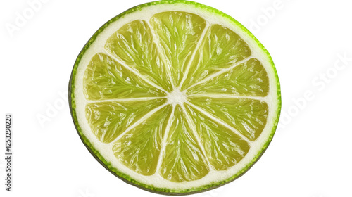Fresh lime slice on transparent background