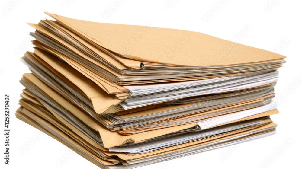 Pile of folders and papers organized neatly Pile of folders and papers organized neatly
