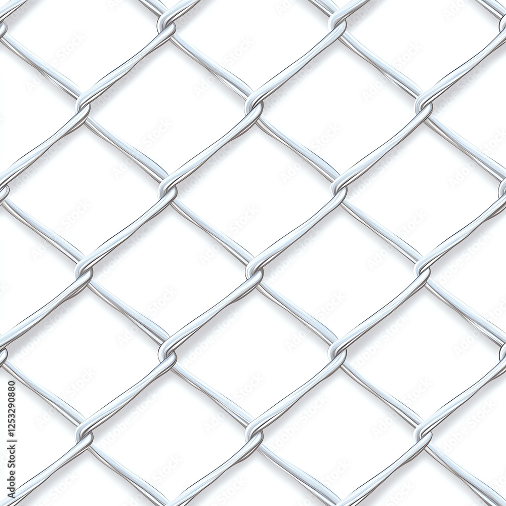 Close-up view of a metallic chain-link fence with a pattern of diamond-shaped openings. Ideal for backgrounds, construction themes, and industrial environments. Close-up view of a metallic chain-link fence with a pattern of diamond-shaped openings. Ideal for backgrounds, construction themes, and industrial environments.