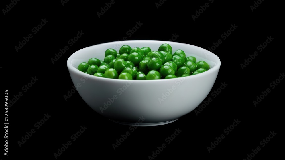 Green peas in a small white bowl Green peas in a small white bowl