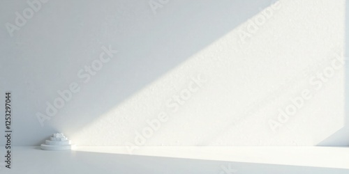 Wallpaper Mural Minimalist White Platform with Sunlit Wall Background for Product Display Torontodigital.ca