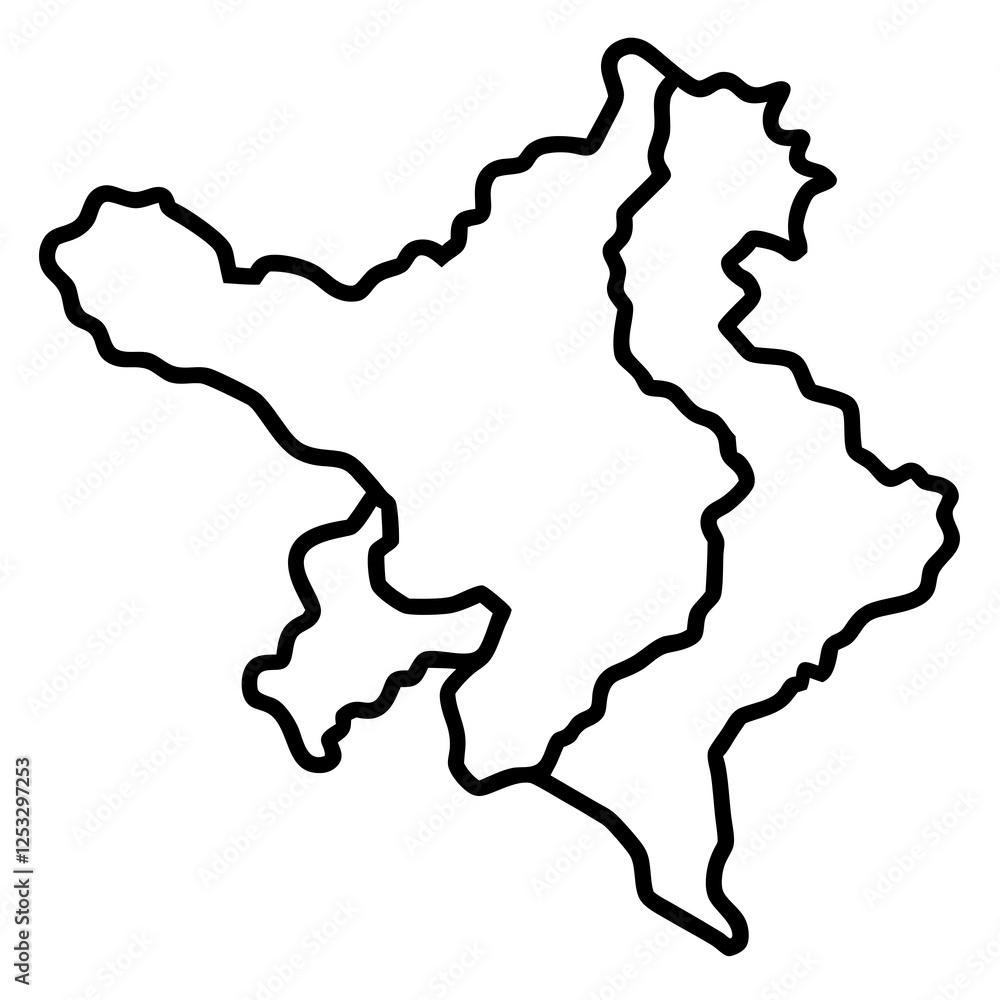Custom Geographic Line Art Vectors Custom Geographic Line Art Vectors