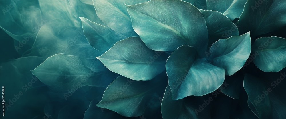 Lush green leaves creating a serene backdrop in a tranquil setting during daylight Lush green leaves creating a serene backdrop in a tranquil setting during daylight