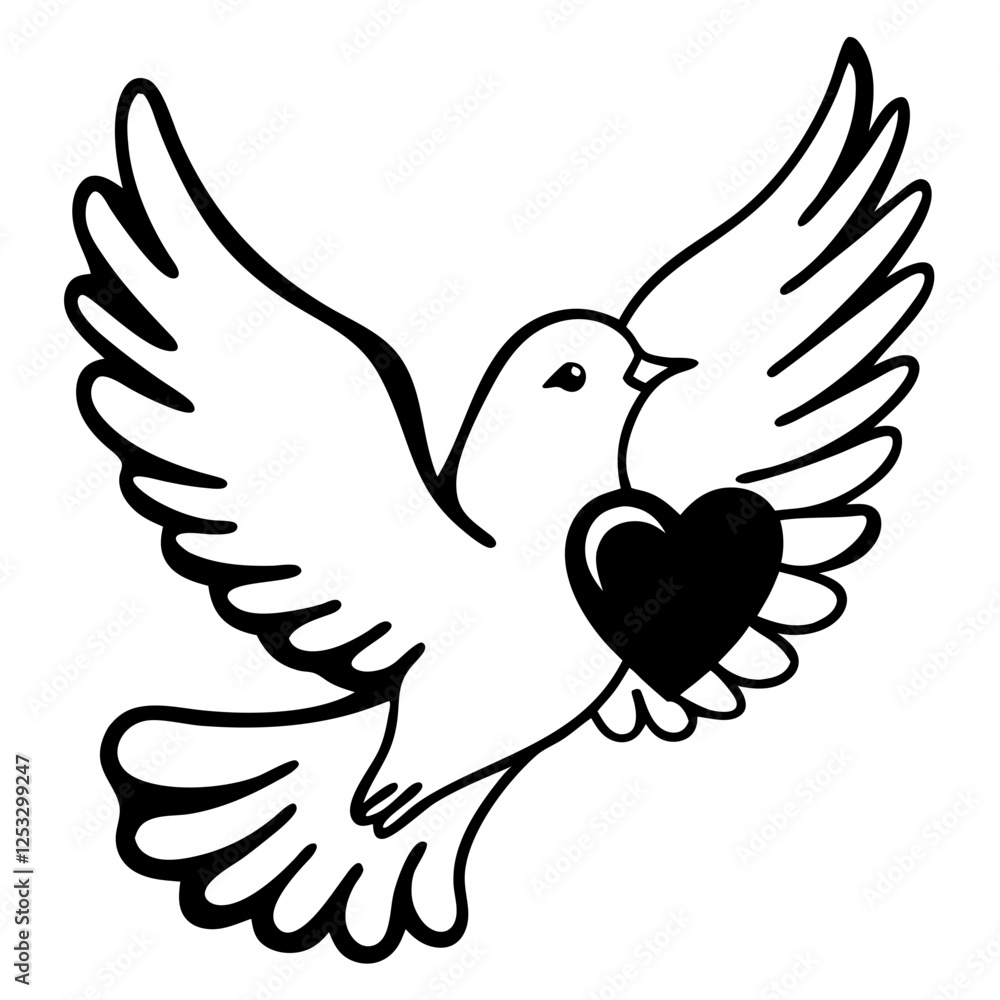 dove with a heart dove with a heart