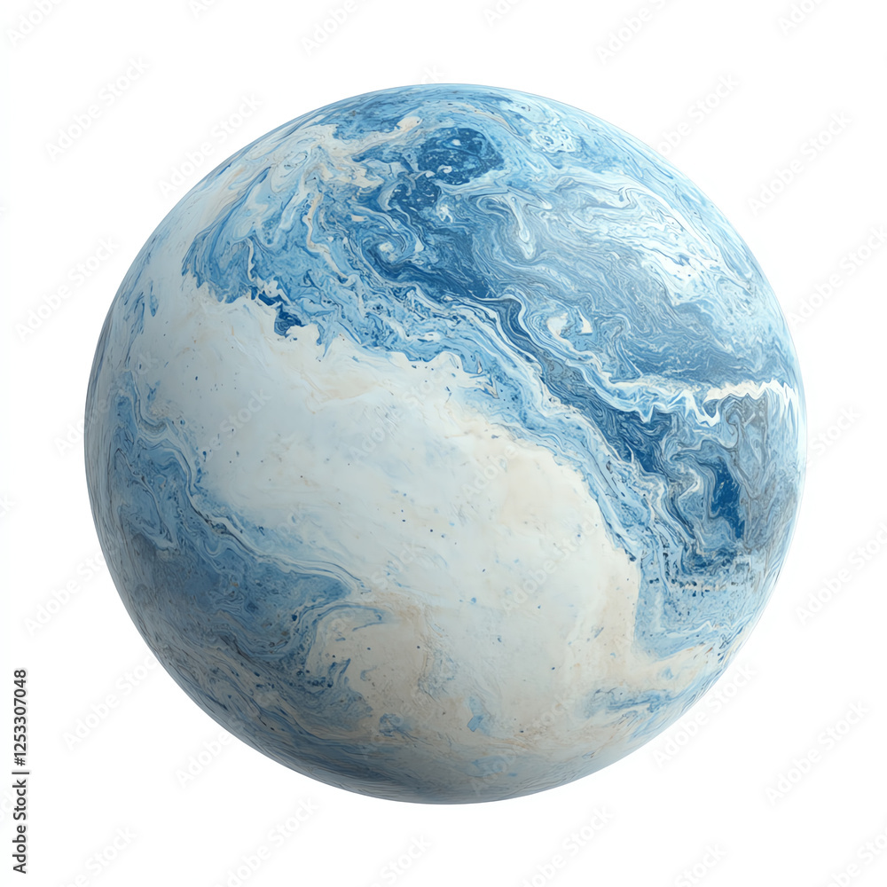 A stunning depiction of a planet featuring swirling blue and white textures, representing a beautiful celestial body in the universe. Perfect for educational and artistic purposes. A stunning depiction of a planet featuring swirling blue and white textures, representing a beautiful celestial body in the universe. Perfect for educational and artistic purposes.