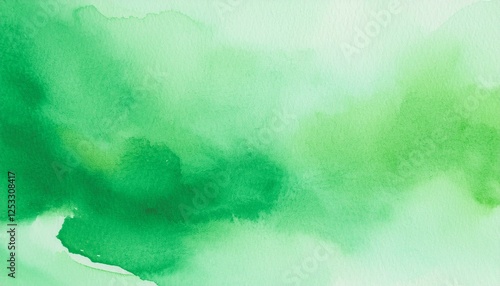 abstract green pastel watercolor stains background on watercolor paper textured for design templates invitation card