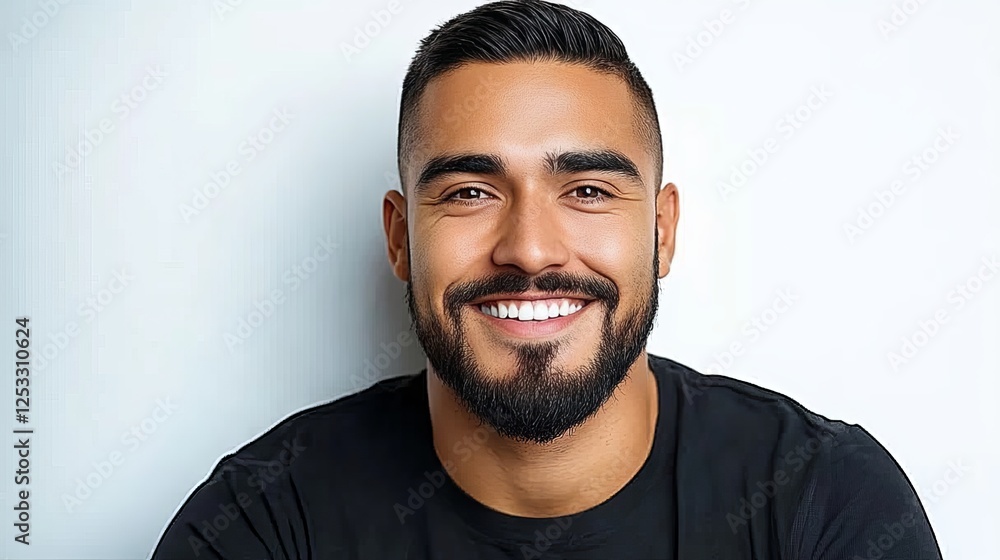 Obraz premium A happy Brazilian smiling and expressing joy, isolated on a white background, perfect for cultural diversity and happiness concepts.