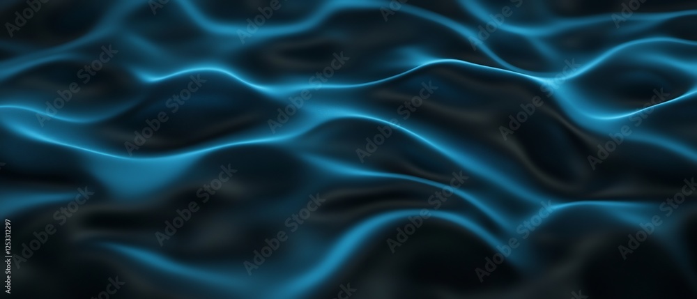 Abstract Dark Blue Fluid Swirls Moody Night Light. AI Generated Abstract Dark Blue Fluid Swirls Moody Night Light. AI Generated