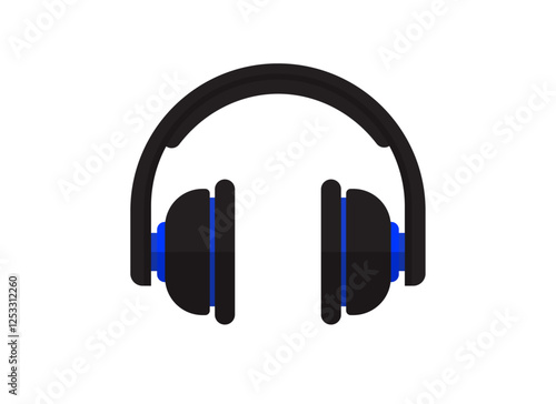 vector variations of simple black headphone icons on a white background.
