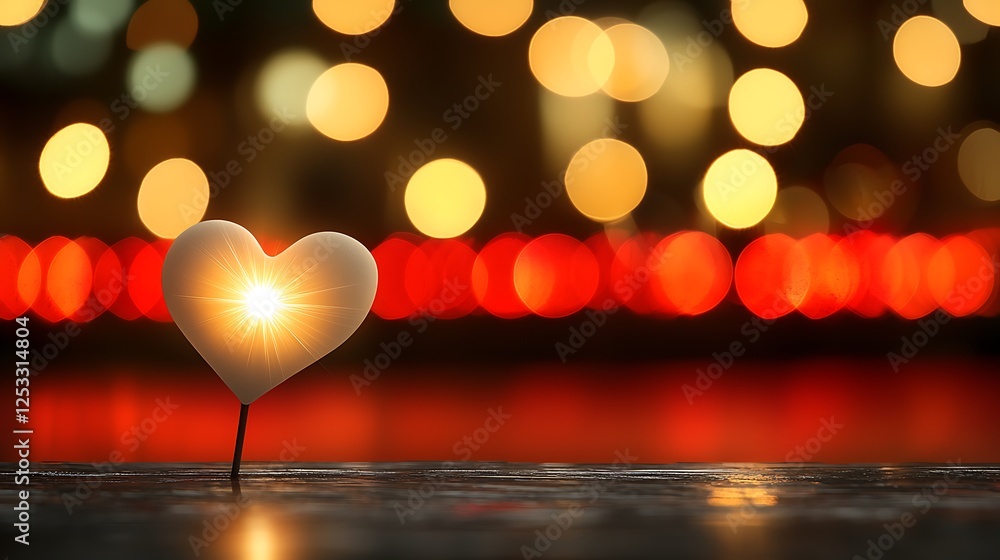 Glowing Heart with Bokeh Lights Glowing Heart with Bokeh Lights