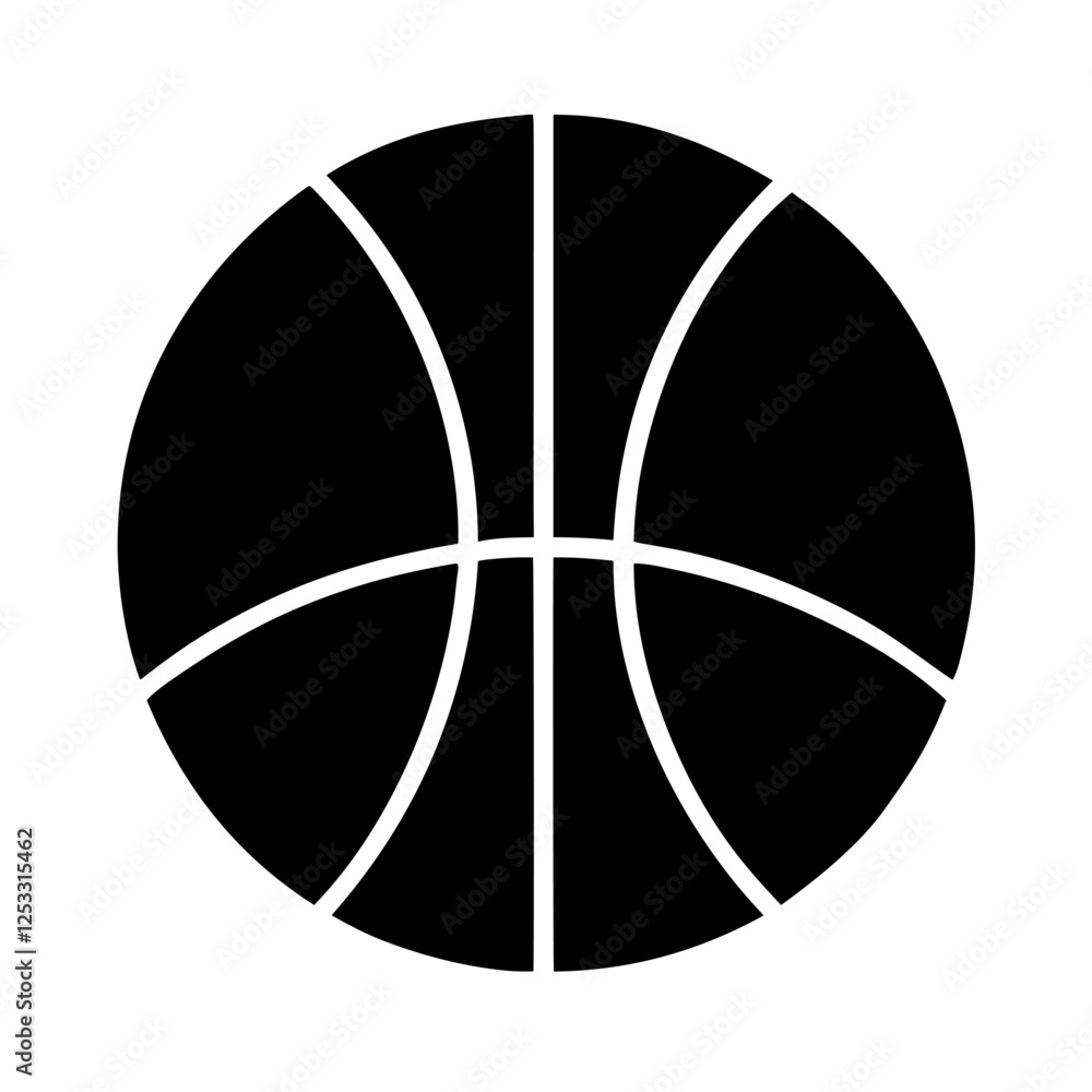 Simple Black and White Basketball Icon Graphic Design Image Simple Black and White Basketball Icon Graphic Design Image