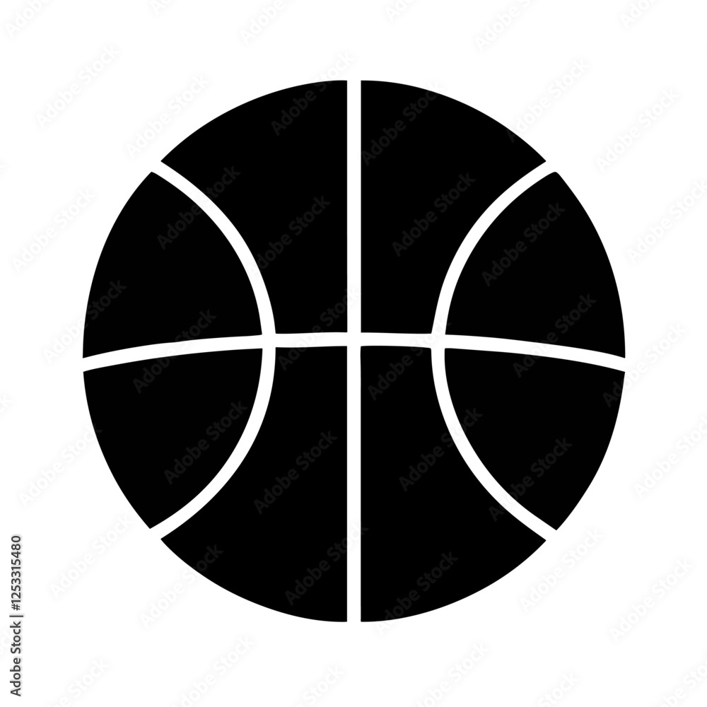 A Simple Black and White Image of a Basketball A Simple Black and White Image of a Basketball