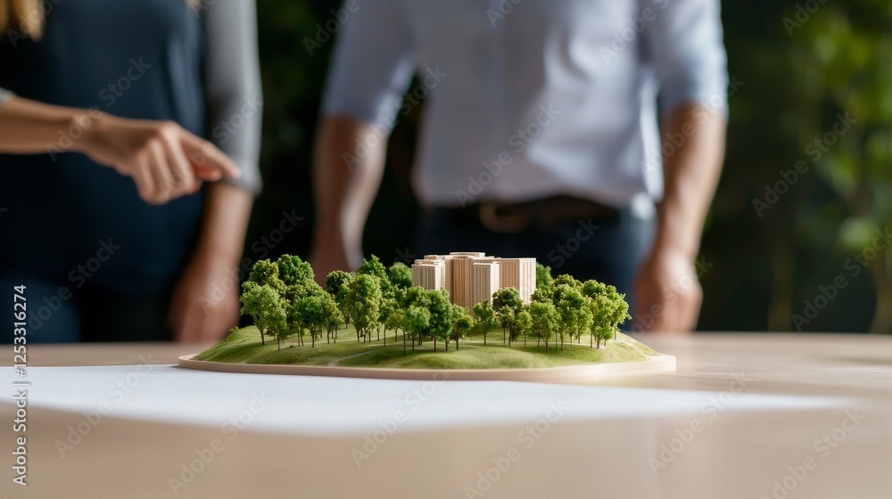 Brainstorm and discussion concept. Architectural model review session Brainstorm and discussion concept. Architectural model review session