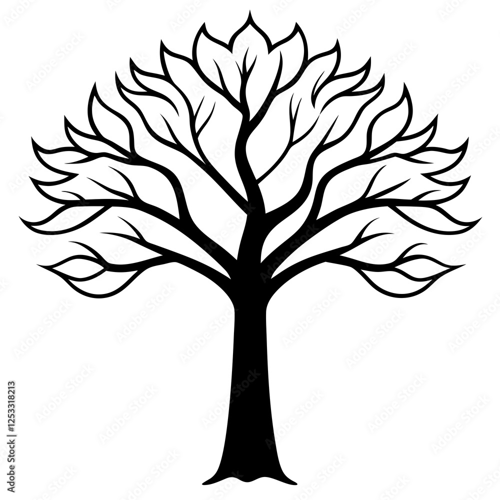 Obraz premium Intricate Tree Linework for Digital Art