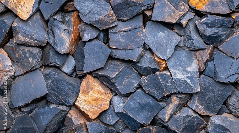 Close-up of raw copper ore with shiny copper metal texture, set against a blue-black earthy stone background, showcasing the natural beauty of mineral extraction and mining. Close-up of raw copper ore with shiny copper metal texture, set against a blue-black earthy stone background, showcasing the natural beauty of mineral extraction and mining.