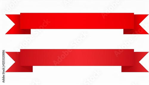 GenerateSet of red banner ribbon color. Flat bookmark sale tag website decorative design vectod